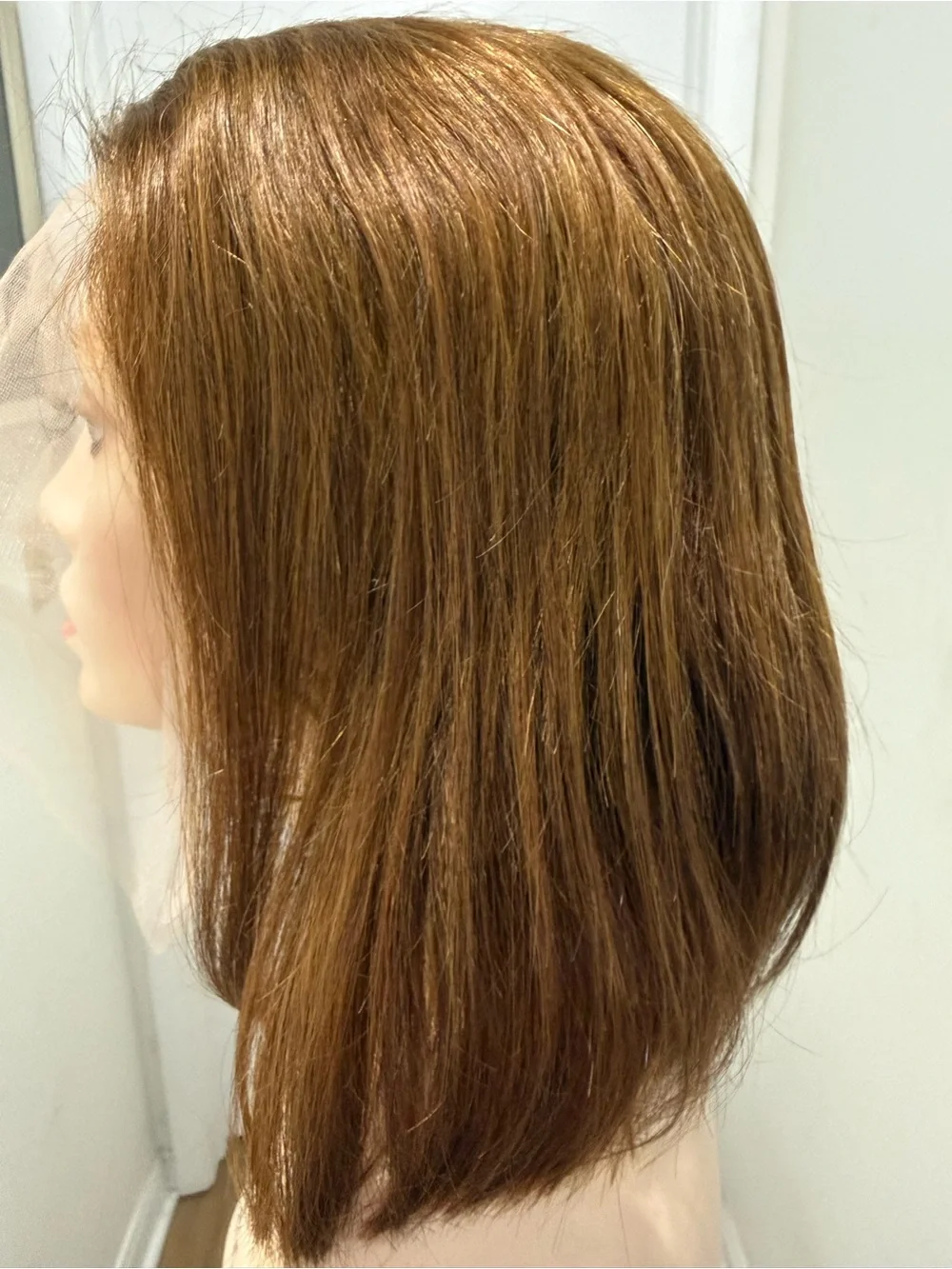 💯% 13” HUMAN Hair, Lace around, Center Part, Bob Cut, Auburns